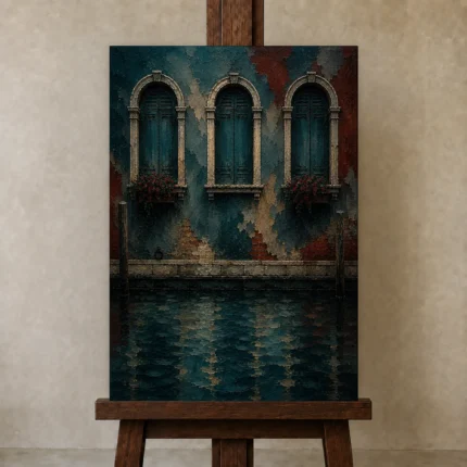 Premium Wall Art Dikey Html Edition – CP-IT-VN-V-005 displayed on a studio easel