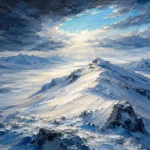 Arctic Pearl Arctic Wall Art featuring solitary snow ridge catching low winter sun for refined interiors