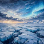 Arctic Pearl Arctic Wall Art featuring fractured ice field beneath an immense sky for refined interiors