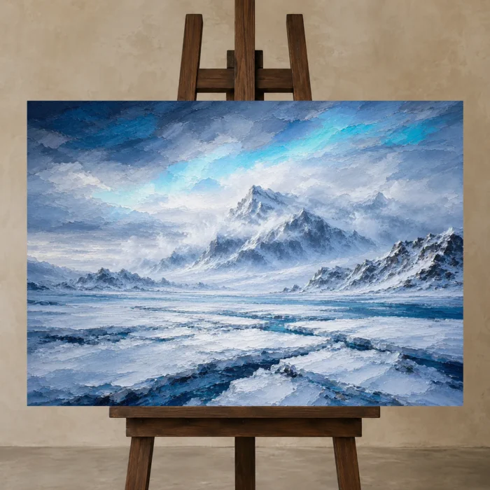 Premium Wall Art Yatay Html Edition – CP-NO-AL-H-005 displayed on a studio easel