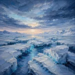 Arctic Pearl Arctic Wall Art featuring fractured ice field beneath an immense sky for refined interiors