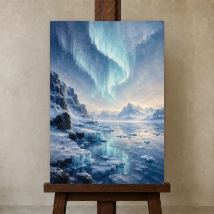 Premium Wall Art Dikey Html Edition – CP-NO-AL-V-002 displayed on a studio easel
