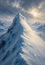 Arctic Pearl Arctic Wall Art featuring solitary snow ridge catching low winter sun for refined interiors