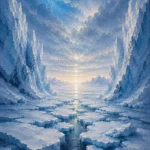 Arctic Pearl Arctic Wall Art featuring fractured ice field beneath an immense sky for refined interiors