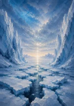 Arctic Pearl Arctic Wall Art featuring fractured ice field beneath an immense sky for refined interiors
