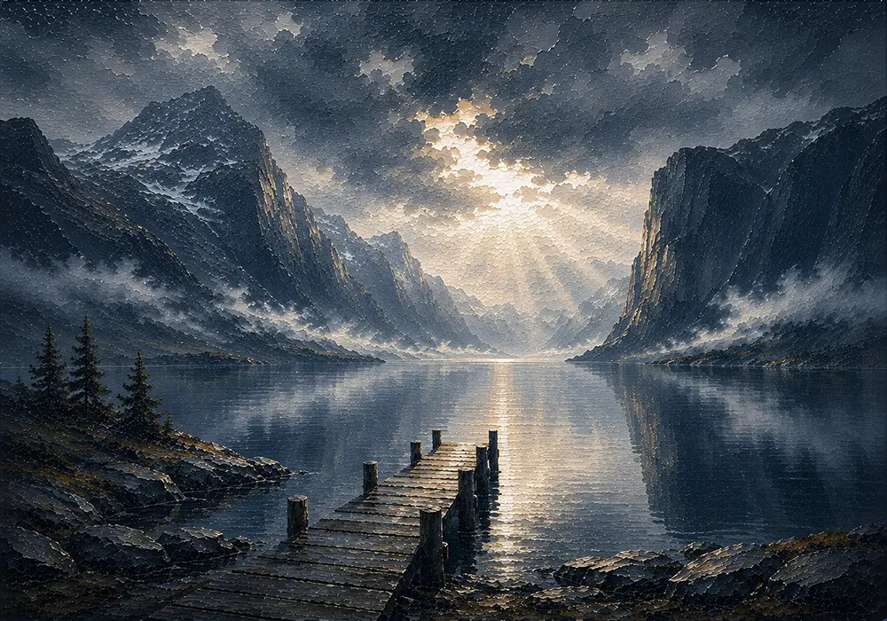 Fjord Chronicle Norwegian Fjord Wall Art Fjord Slate Art Print