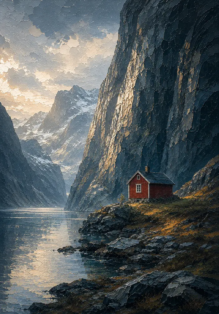 Fjord Sentinel Norwegian Fjord Wall Art Fjord Slate Art Print