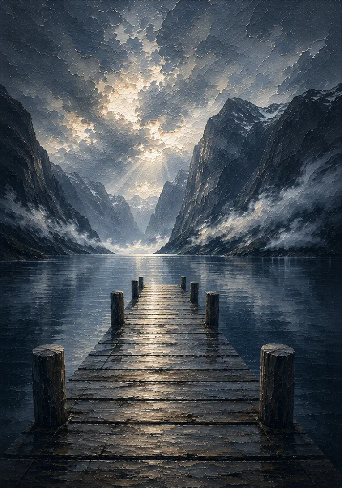 Fjord Spire Norwegian Fjord Wall Art Fjord Slate Art Print
