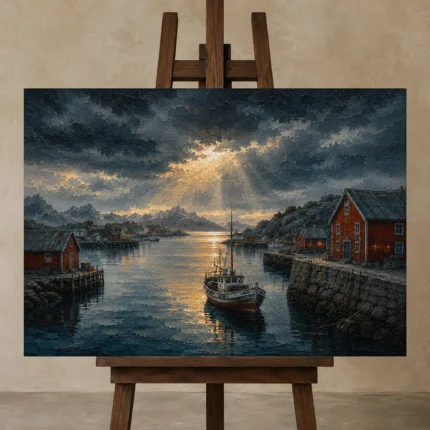 Premium Wall Art Yatay Html Edition – CP-NO-NH-H-003 displayed on a studio easel