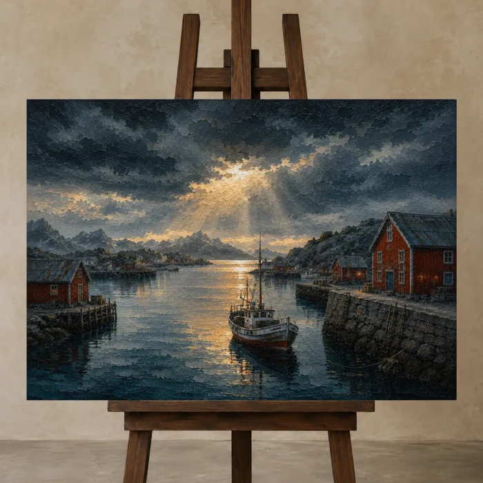 Premium Wall Art Yatay Html Edition – CP-NO-NH-H-003 displayed on a studio easel