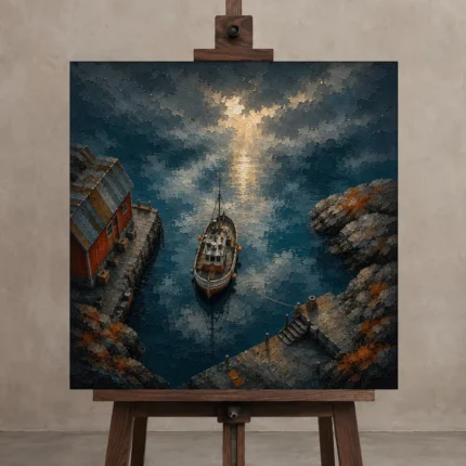 Premium Wall Art Kare Html Edition – CP-NO-NH-S-003 displayed on a studio easel