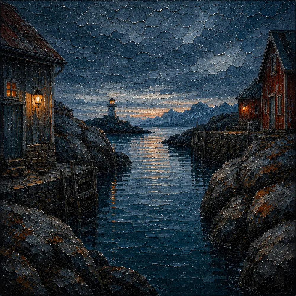 Harbor Echo Nordic Coastal Wall Art Harbor Rust Art Print