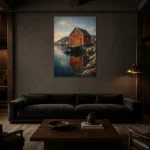 Premium Wall Art Dikey Html Edition – CP-NO-NH-V-001 shown in a warm modern interior