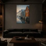 Premium Wall Art Dikey Html Edition – CP-NO-NH-V-002 shown in a warm modern interior
