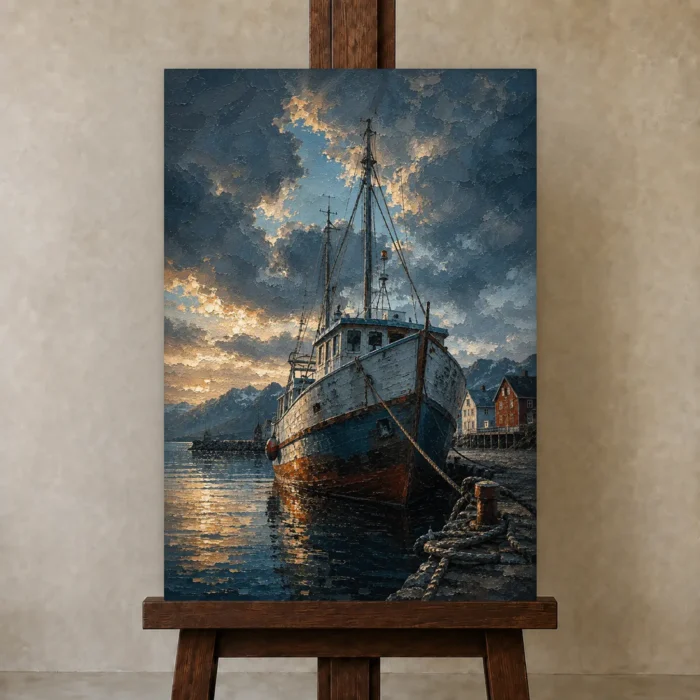 Premium Wall Art Dikey Html Edition – CP-NO-NH-V-003 displayed on a studio easel
