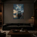 Premium Wall Art Dikey Html Edition – CP-NO-NH-V-003 shown in a warm modern interior