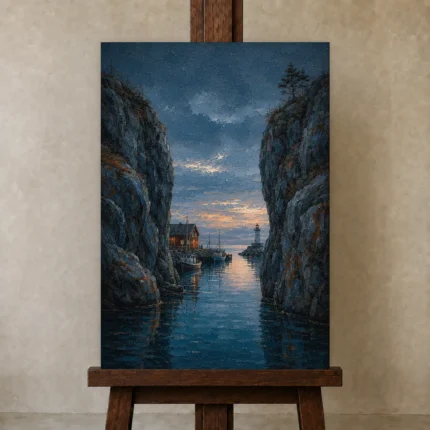 Premium Wall Art Dikey Html Edition – CP-NO-NH-V-004 displayed on a studio easel