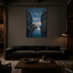 Premium Wall Art Dikey Html Edition – CP-NO-NH-V-004 shown in a warm modern interior