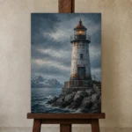 Premium Wall Art Dikey Html Edition – CP-NO-NH-V-005 displayed on a studio easel