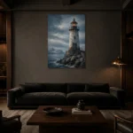 Premium Wall Art Dikey Html Edition – CP-NO-NH-V-005 shown in a warm modern interior