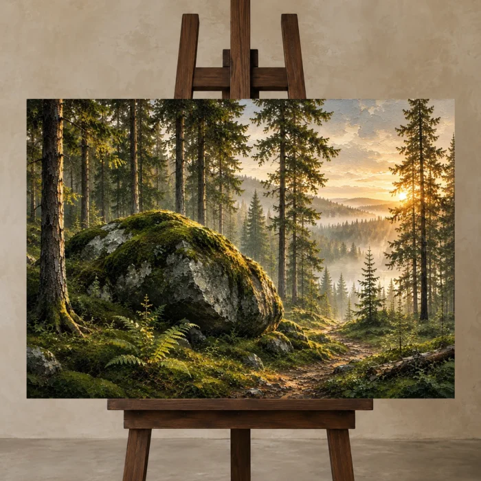 Premium Wall Art Yatay Html Edition – CP-NO-SF-H-002 displayed on a studio easel