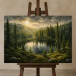 Premium Wall Art Yatay Html Edition – CP-NO-SF-H-003 displayed on a studio easel
