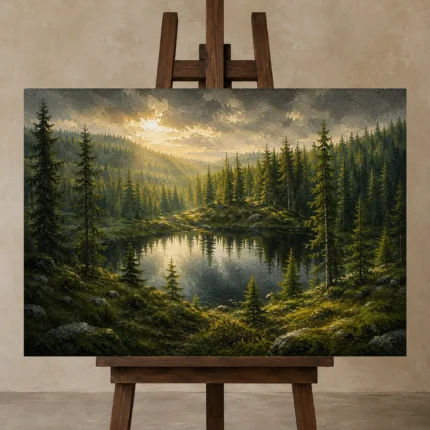 Premium Wall Art Yatay Html Edition – CP-NO-SF-H-003 displayed on a studio easel