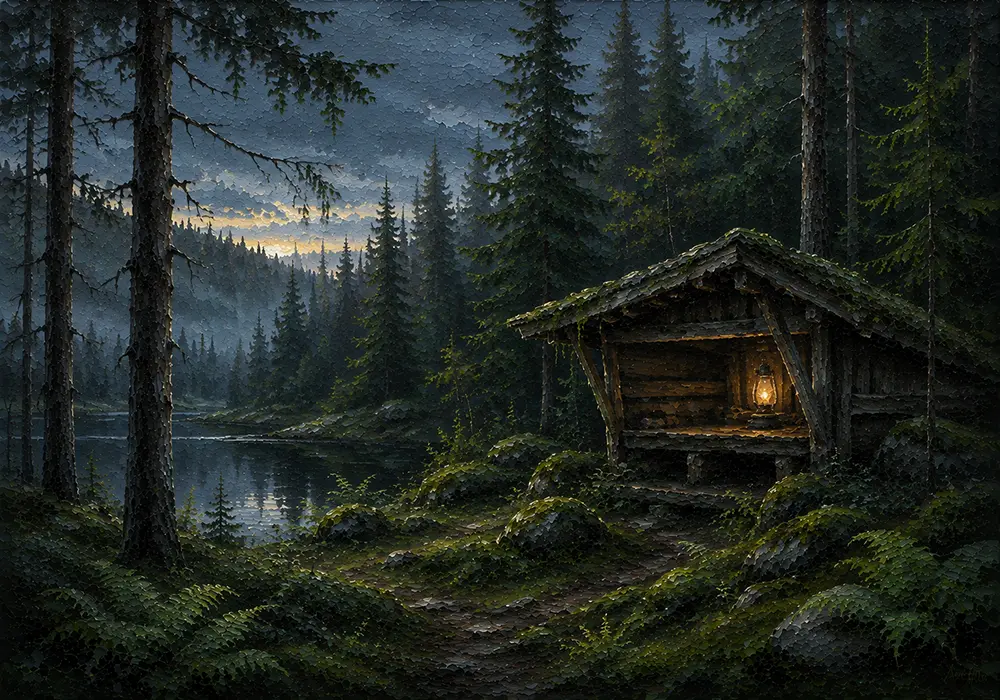 Forest Reverie Scandinavian Forest Wall Art Pine Moss Art Print