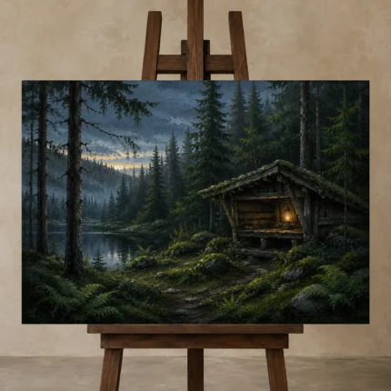 Premium Wall Art Yatay Html Edition – CP-NO-SF-H-004 displayed on a studio easel