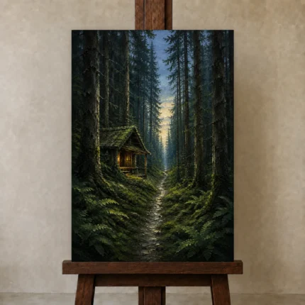 Premium Wall Art Dikey Html Edition – CP-NO-SF-V-004 displayed on a studio easel