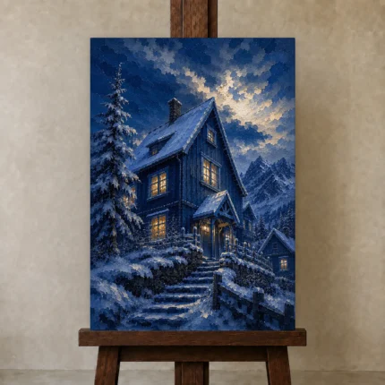 Premium Wall Art Dikey Html Edition – CP-NO-SV-V-003 displayed on a studio easel
