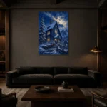Premium Wall Art Dikey Html Edition – CP-NO-SV-V-003 shown in a warm modern interior