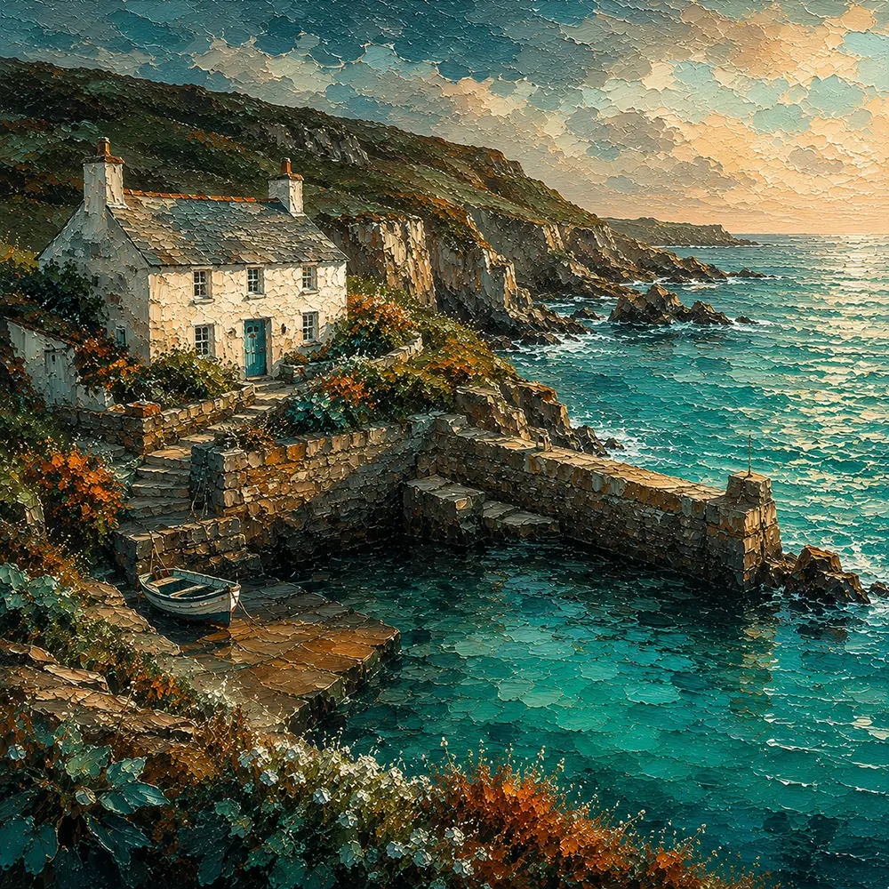 Cornish Study Cornwall Wall Art Cornish Tide Art Print