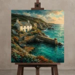Premium Wall Art Kare Html Edition – CP-UK-CC-S-001 displayed on a studio easel