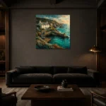 Premium Wall Art Kare Html Edition – CP-UK-CC-S-001 shown in a warm modern interior