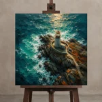 Premium Wall Art Kare Html Edition – CP-UK-CC-S-003 displayed on a studio easel