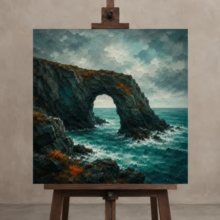Premium Wall Art Kare Html Edition – CP-UK-CC-S-005 displayed on a studio easel