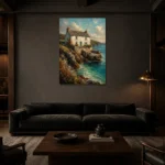 Premium Wall Art Dikey Html Edition – CP-UK-CC-V-001 shown in a warm modern interior