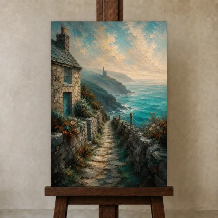 Premium Wall Art Dikey Html Edition – CP-UK-CC-V-002 displayed on a studio easel