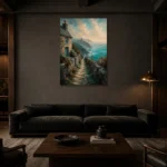 Premium Wall Art Dikey Html Edition – CP-UK-CC-V-002 shown in a warm modern interior