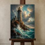 Premium Wall Art Dikey Html Edition – CP-UK-CC-V-003 displayed on a studio easel