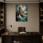Premium Wall Art Dikey Html Edition – CP-UK-CC-V-003 displayed in a contemporary gallery-inspired room