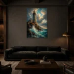 Premium Wall Art Dikey Html Edition – CP-UK-CC-V-003 shown in a warm modern interior