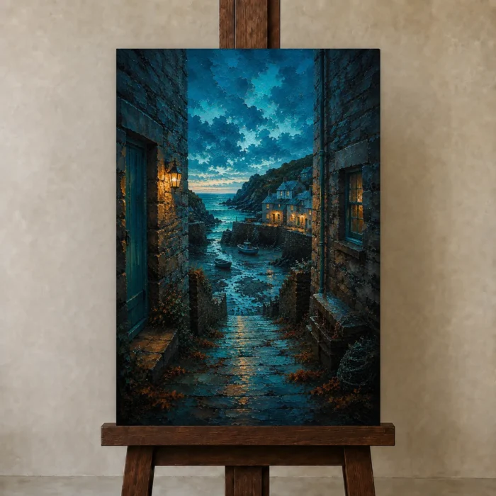 Premium Wall Art Dikey Html Edition – CP-UK-CC-V-004 displayed on a studio easel