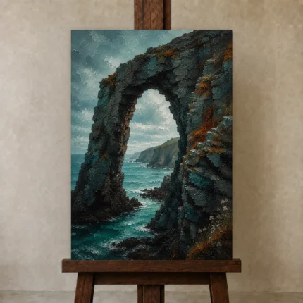 Premium Wall Art Dikey Html Edition – CP-UK-CC-V-005 displayed on a studio easel
