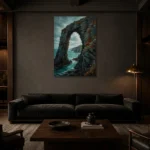 Premium Wall Art Dikey Html Edition – CP-UK-CC-V-005 shown in a warm modern interior