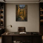 Premium Wall Art Dikey Html Edition – CP-UK-CP-V-004 displayed in a contemporary gallery-inspired room