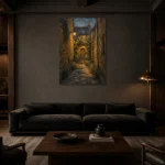 Premium Wall Art Dikey Html Edition – CP-UK-CP-V-004 shown in a warm modern interior
