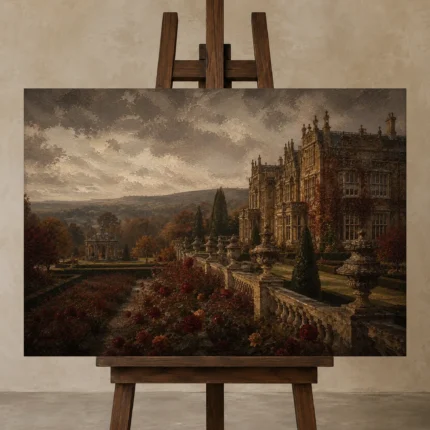 Premium Wall Art Yatay Html Edition – CP-UK-EM-H-005 displayed on a studio easel