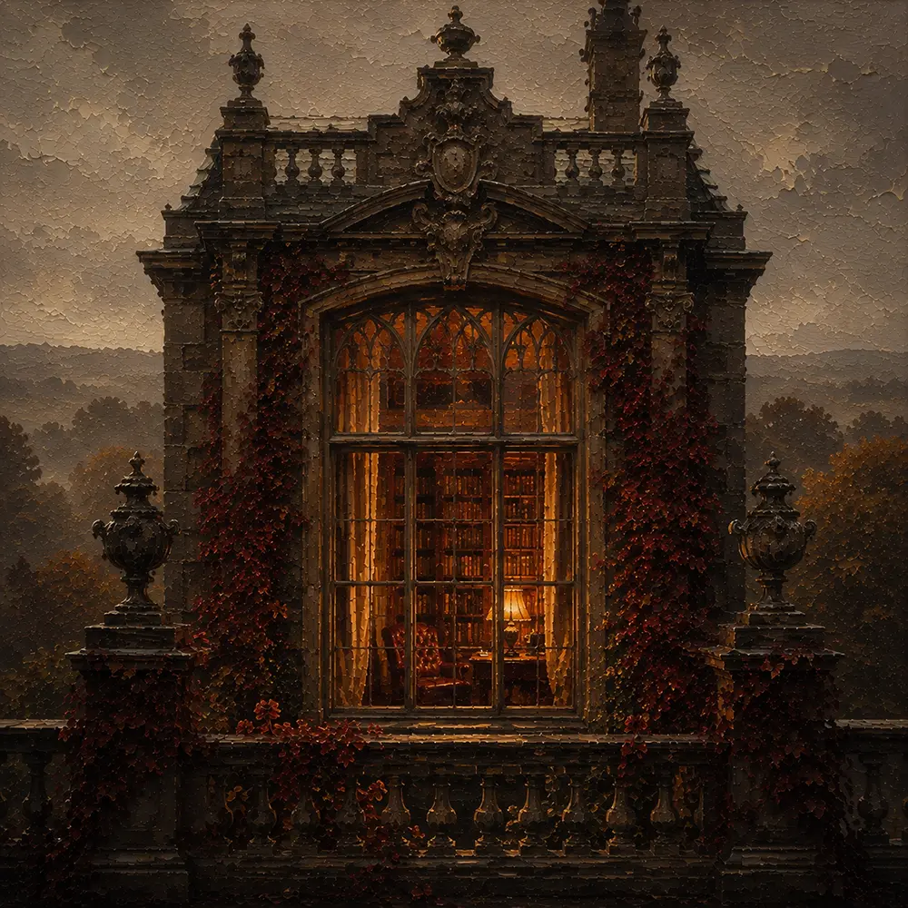 Manor Stillness English Manor Wall Art Manor Merlot Art Print